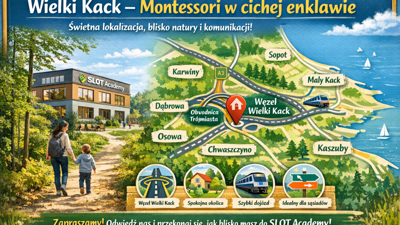 Edukacja Montessori w Gdyni – dlaczego lokalizacja SLOT w Wielkim Kacku to strzał w dziesiątkę?